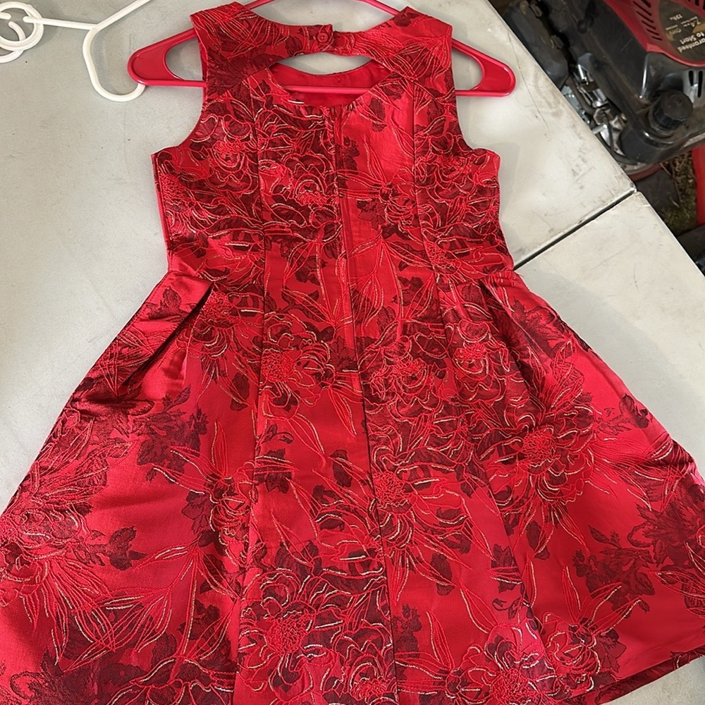 Place Red Floral Kids Dress